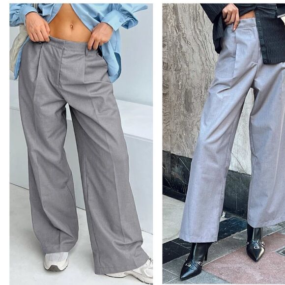 Princess Polly Lioness Mullholland Grey Wide Leg Relax Loose Baggy Trouser XXL - Picture 1 of 14